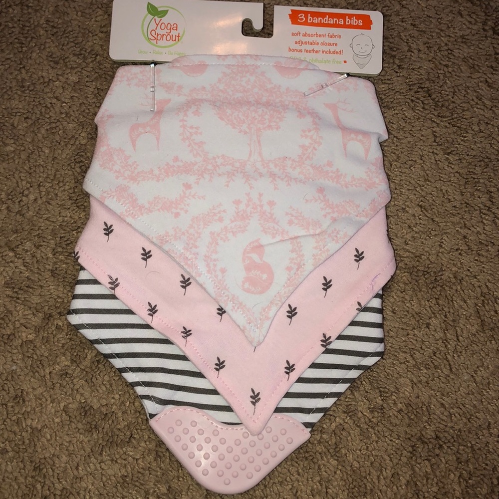 Baby bibs! Teether on the end of the last one